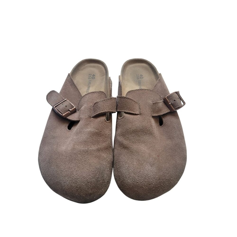 Evellyhoot 250 8555 Round Toe Suede Cork Clogs Size 40 (7) Casual Lagenlook - Picture 2 of 10